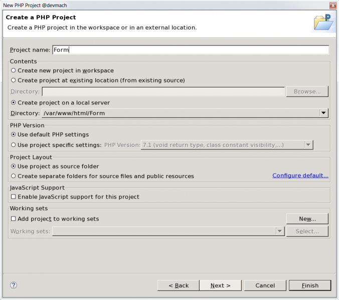 Fichier:Eclipse php project create first screen.png